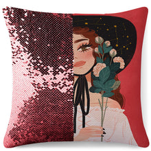 Cargar imagen en el visor de la galería, Funda de almohada con lentejuelas estándar multicolor para el hogar Design Personaliza online