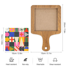 Cargar imagen en el visor de la galería, JJ0522080 Impresión a una cara posavasos bandeja de madera y cerámica Personalizado con Foto o Mensajes de Texto