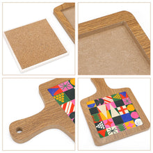 Cargar imagen en el visor de la galería, JJ0522080 Impresión a una cara posavasos bandeja de madera y cerámica Personalizado con Foto o Mensajes de Texto