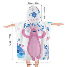 Cargar imagen en el visor de la galería, Toalla de Playa con Capucha / Toalla de Baño Suave para Niños Niñas JJ0522056 Personalizada con Impresión Completa con Foto Logo Patrón Texto