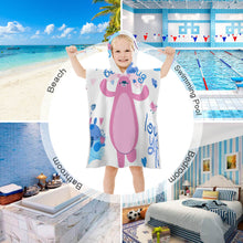Cargar imagen en el visor de la galería, Toalla de Playa con Capucha / Toalla de Baño Suave para Niños Niñas JJ0522056 Personalizada con Impresión Completa con Foto Logo Patrón Texto