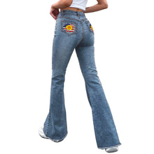 Cargar imagen en el visor de la galería, Pantalones vaqueros/ Jeans elásticos acampanados MC603 (imagen única) personalizados con foto, texto o logo