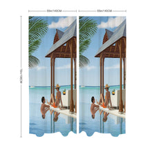 Cargar imagen en el visor de la galería, 140x198cm 140x213cm Cortinas transparentes personalizadas con patrón logotipo nombre foto