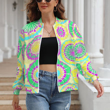 Cargar imagen en el visor de la galería, Chaqueta Manga Larga con Cremallera Casual Deportiva para Mujer LLJK Personalizada con Impresión Completa de múltiples imágenes con Foto Logo Patrón Texto