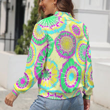 Cargar imagen en el visor de la galería, Chaqueta Manga Larga con Cremallera Casual Deportiva para Mujer LLJK Personalizada con Impresión Completa de múltiples imágenes con Foto Logo Patrón Texto