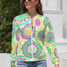 Cargar imagen en el visor de la galería, Chaqueta Manga Larga con Cremallera Casual Deportiva para Mujer LLJK Personalizada con Impresión Completa de múltiples imágenes con Foto Logo Patrón Texto