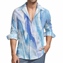 Cargar imagen en el visor de la galería, Camisa de manga larga para hombre con estampado de una sola imagen de gran tamaño LS personalizada con diseño de logotipo texto patrón fotos e impresión usted mismo