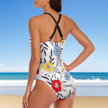Cargar imagen en el visor de la galería, Bañador / Bikini de Una Pieza con Tirantes Cruzados de Mujer LT3150 Personalizado con Foto Logo Patrón Texto (Impresión Completa de una sola imagen)