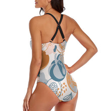 Cargar imagen en el visor de la galería, Bañador / Bikini de Una Pieza con Tirantes Cruzados de Mujer LT3150 Personalizado con Foto Logo Patrón Texto (impresión Completa de múltiples imágenes)