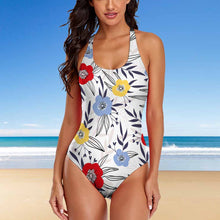 Cargar imagen en el visor de la galería, Bañador / Bikini de Una Pieza con Tirantes Cruzados de Mujer LT3150 Personalizado con Foto Logo Patrón Texto (Impresión Completa de una sola imagen)