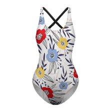 Cargar imagen en el visor de la galería, Bañador / Bikini de Una Pieza con Tirantes Cruzados de Mujer LT3150 Personalizado con Foto Logo Patrón Texto (Impresión Completa de una sola imagen)