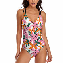 Cargar imagen en el visor de la galería, Traje de baño de una pieza profundo V con tirantes LT3154 Personalizado con Impresión Completa de una sola imagen con Foto Logo Patrón Texto