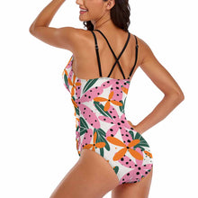 Cargar imagen en el visor de la galería, Traje de baño de una pieza profundo V con tirantes LT3154 Personalizado con Impresión Completa de una sola imagen con Foto Logo Patrón Texto