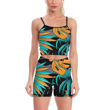 Cargar imagen en el visor de la galería, Traje de Yoga Deportivo Top de Tirantes dos piezas Gimnasio para Mujer T08 Personalizado con Impresión Completa de una imagen con Foto Logo Patrón Texto