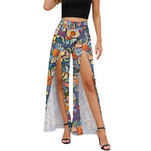 Cargar imagen en el visor de la galería, Pantalones anchos Sexy con abertura delantera modernos para Mujer MP Personalizados con Impresión Completa de múltiples imágenes con Foto Logo Patrón Texto