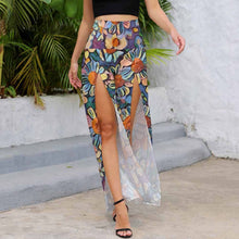 Cargar imagen en el visor de la galería, Pantalones anchos Sexy con abertura delantera modernos para Mujer MP Personalizados con Impresión Completa de múltiples imágenes con Foto Logo Patrón Texto