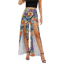 Cargar imagen en el visor de la galería, Pantalones anchos Sexy con abertura delantera modernos para Mujer MP Personalizados con Impresión Completa de múltiples imágenes con Foto Logo Patrón Texto