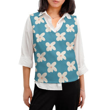 Cargar imagen en el visor de la galería, Chaleco de Punto Suéter Jersey sin Mangas cuello profundo V de Moda para mujer MY05 Personalizado con Impresión Completa de múltiples imágenes con Foto Logo Patrón Texto