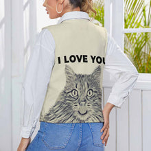 Cargar imagen en el visor de la galería, Chaleco de Punto Suéter Jersey sin Mangas cuello profundo V de Moda para mujer MY05 Personalizado con Impresión Completa de una imagen con Foto Logo Patrón Texto