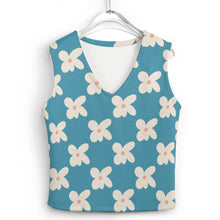 Cargar imagen en el visor de la galería, Chaleco de Punto Suéter Jersey sin Mangas cuello profundo V de Moda para mujer MY05 Personalizado con Impresión Completa de múltiples imágenes con Foto Logo Patrón Texto