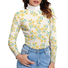 Cargar imagen en el visor de la galería, Suéter Jersey ligero elástico de cuello alto para mujer MY08 Personalizado con Impresión Completa de múltiples imágenes con Foto Logo Patrón Texto