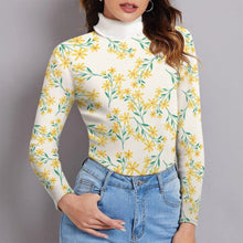 Cargar imagen en el visor de la galería, Suéter Jersey ligero elástico de cuello alto para mujer MY08 Personalizado con Impresión Completa de múltiples imágenes con Foto Logo Patrón Texto