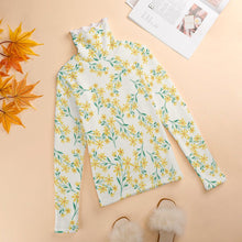 Cargar imagen en el visor de la galería, Suéter Jersey ligero elástico de cuello alto para mujer MY08 Personalizado con Impresión Completa de múltiples imágenes con Foto Logo Patrón Texto