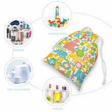 Cargar imagen en el visor de la galería, Bolsa de Almacenamiento con Cordón de Lona con Impresión a Doble Cara de Diseño Personalizado con Tus Imágenes o Nombres
