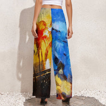 Cargar imagen en el visor de la galería, Pantalones de pierna ancha frescos de verano para mujer NP Personalizados con Impresión Completa de múltiples imágenes con Foto Logo Patrón Texto