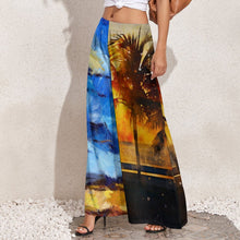Cargar imagen en el visor de la galería, Pantalones de pierna ancha frescos de verano para mujer NP Personalizados con Impresión Completa de múltiples imágenes con Foto Logo Patrón Texto