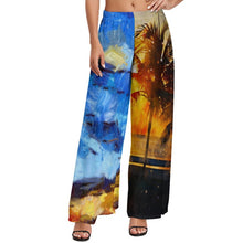 Cargar imagen en el visor de la galería, Pantalones de pierna ancha frescos de verano para mujer NP Personalizados con Impresión Completa de múltiples imágenes con Foto Logo Patrón Texto