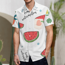 Cargar imagen en el visor de la galería, Camisa casual manga corta con bolsillo para hombre NS Personalizada con Impresión Completa de múltiples imágenes con Foto Logo Patrón Texto