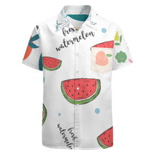 Cargar imagen en el visor de la galería, Camisa casual manga corta con bolsillo para hombre NS Personalizada con Impresión Completa de múltiples imágenes con Foto Logo Patrón Texto