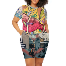 Cargar imagen en el visor de la galería, Camiseta manga corta pantalones cortos Conjunto Talla Grande NTZ Personalizada con Impresión Completa de múltiples imágenes con Foto Logo Patrón Texto
