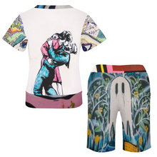 Cargar imagen en el visor de la galería, Camiseta manga corta pantalones cortos Conjunto Talla Grande NTZ Personalizada con Impresión Completa de múltiples imágenes con Foto Logo Patrón Texto