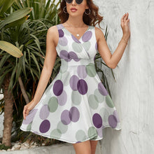 Cargar imagen en el visor de la galería, Vestido con Volantes de Moda sin Mangas para mujer NZ022 Personalizado con Impresión Completa de múltiples imágenes con Foto Logo Patrón Texto