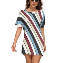 Cargar imagen en el visor de la galería, Vestido Suelto / Camiseta Larga con Manga Murciélago para Mujer NZ023 Personalizado con Impresión Completa con Foto Logo Patrón Texto