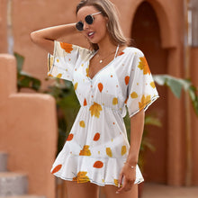 Cargar imagen en el visor de la galería, Blusa Cubierta de Una Pieza con Volantes para Mujer NZ031 Personalizada con Impresión Completa de una imagen con Foto Logo Patrón Texto