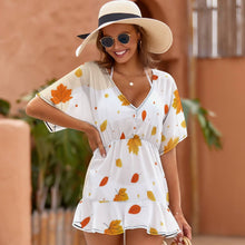 Cargar imagen en el visor de la galería, Blusa Cubierta de Una Pieza con Volantes para Mujer NZ031 Personalizada con Impresión Completa de una imagen con Foto Logo Patrón Texto