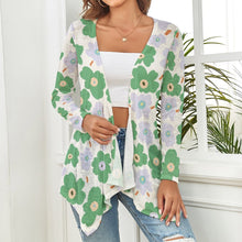 Cargar imagen en el visor de la galería, Cárdigan de Punto / Blusa de Manga Larga Suave para Mujer NZ050 Personalizado con Impresión Completa de múltiples imágenes con Foto Logo Patrón Texto