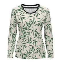Cargar imagen en el visor de la galería, Camiseta Blusa de Moda Estilo Casual Sueltas Holgada Manga Larga Cuello Redondo para Mujer NZ051 Personalizada con Impresión Completa de múltiples imágenes con Foto Logo Patrón Texto