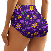 Cargar imagen en el visor de la galería, Braga de cintura alta de moda con estampado para mujer NZ052 personalizada con Impresión Completa de múltiples imágenes con Foto Logo Patrón Texto