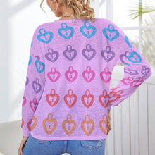 Cargar imagen en el visor de la galería, Cárdigan de punto casual con hombros caídos para mujer NZ055 Personalizado con Impresión Completa de múltiples imágenes con Foto Logo Patrón Texto