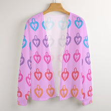 Cargar imagen en el visor de la galería, Cárdigan de punto casual con hombros caídos para mujer NZ055 Personalizado con Impresión Completa de múltiples imágenes con Foto Logo Patrón Texto