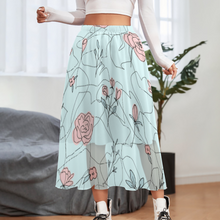 Cargar imagen en el visor de la galería, Falda de gasa de doble capa con estampado de verano para mujer NZ062 Personalizada con Impresión Completa de múltiples imágenes con Foto Logo Patrón Texto