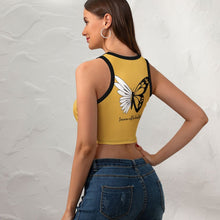 Cargar imagen en el visor de la galería, Tank Top Crop Top Camiseta Corta sin Mnaga Tirante para Mujer NZ107 Personalizado con impresión completa de una sola imagen con Foto Logo Patrón Texto