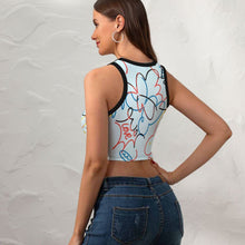 Cargar imagen en el visor de la galería, Tank Top Crop Top Corpiño para Mujer NZ107 Personalizado con impresión completa de múltiples imágenes con Foto Logo Patrón Texto