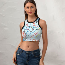 Cargar imagen en el visor de la galería, Tank Top Crop Top Corpiño para Mujer NZ107 Personalizado con impresión completa de múltiples imágenes con Foto Logo Patrón Texto