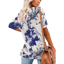 Cargar imagen en el visor de la galería, Camiseta de Manga Corta con Cuello en V para Mujer NZ109 Personalizada con Impresión Completa de múltiples imágenes con Foto Logo Patrón Texto