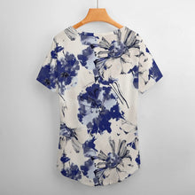 Cargar imagen en el visor de la galería, Camiseta de Manga Corta con Cuello en V para Mujer NZ109 Personalizada con Impresión Completa de múltiples imágenes con Foto Logo Patrón Texto